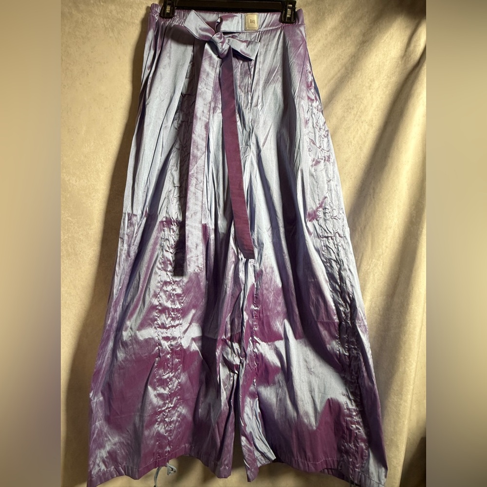 Esqape Dolls Kill Armore Iridescent Lilac Shimmer Wide Pants Club Rave Festival